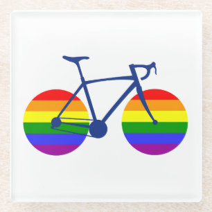 Posavasos De Vidrio Paseo en bicicleta con orgullo