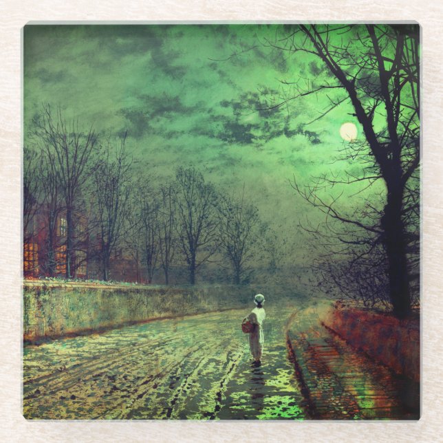 Posavasos De Vidrio Paseo en luna (Anverso)