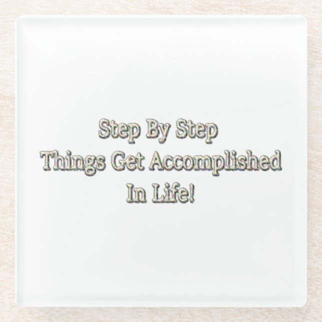 Posavasos De Vidrio "Paso a paso" Diseño Cuto. ¡Hazte con una en Zazzl (Anverso)