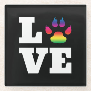 Posavasos De Vidrio Pasta arcoiris