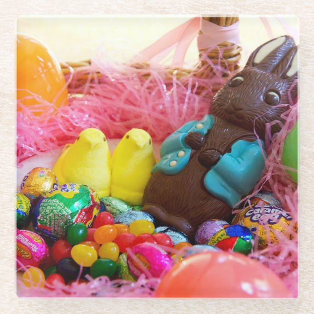 Posavasos De Vidrio Pastel de conejito de Pascua (Anverso)