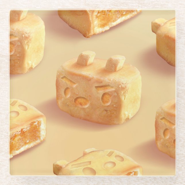 Posavasos De Vidrio Pastel de piña (Anverso)