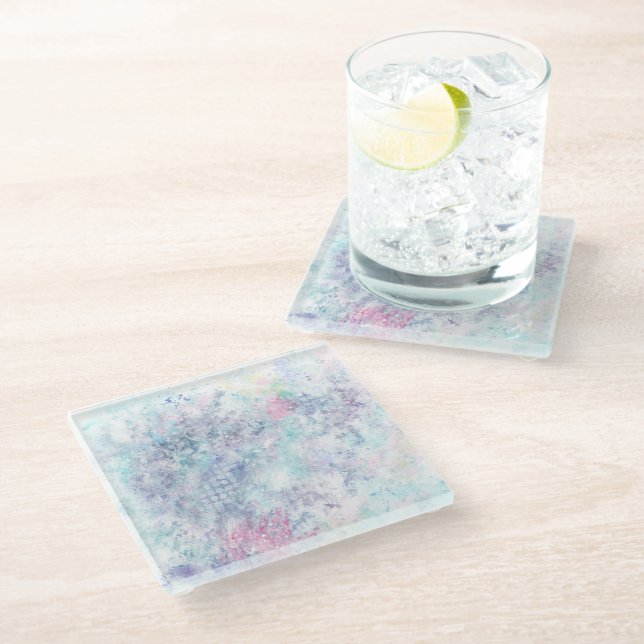 Posavasos De Vidrio Pastel Resumen Arte (Angular)