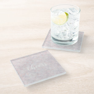 Posavasos De Vidrio Pastel Rosa Bokeh Design Glass Coaster