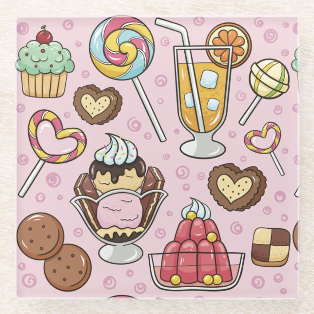 Posavasos De Vidrio Pasteles (Anverso)