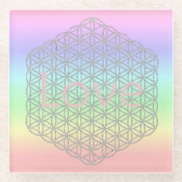 Posavasos De Vidrio Pastell Silver Mandala Energy 