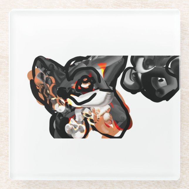 Posavasos De Vidrio Pata de lobo en el aire (Anverso)