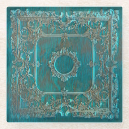 Posavasos De Vidrio Patina del mundo antiguo luce diseño brillante