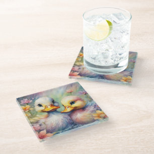 Posavasos De Vidrio Pato 1 de Aves Arcoiris