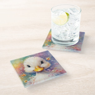 Posavasos De Vidrio Pato 3 Aves arcoiris