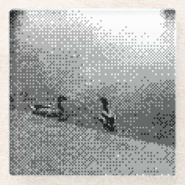 Posavasos De Vidrio patos de arte de píxeles (Anverso)