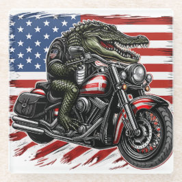 Posavasos De Vidrio Patriot Gator