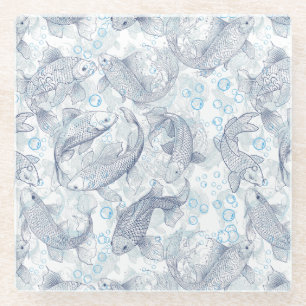 Posavasos De Vidrio Patrón 02.azul oscuro.b Sin BG