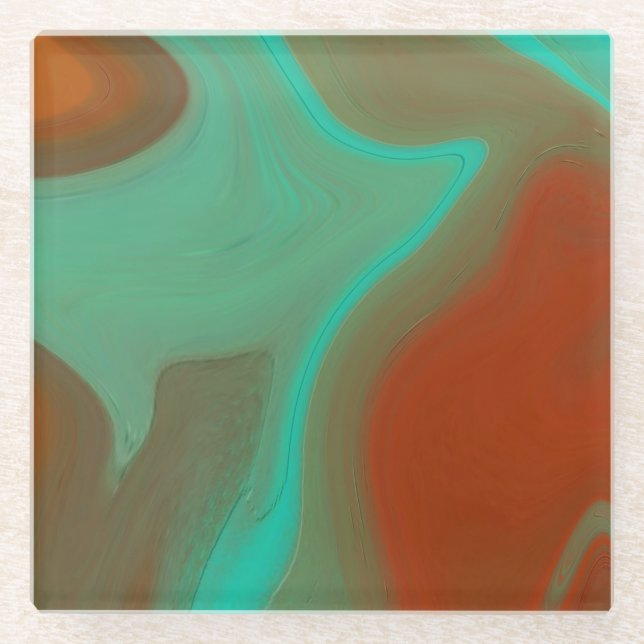 Posavasos De Vidrio patrón abstracto (Anverso)