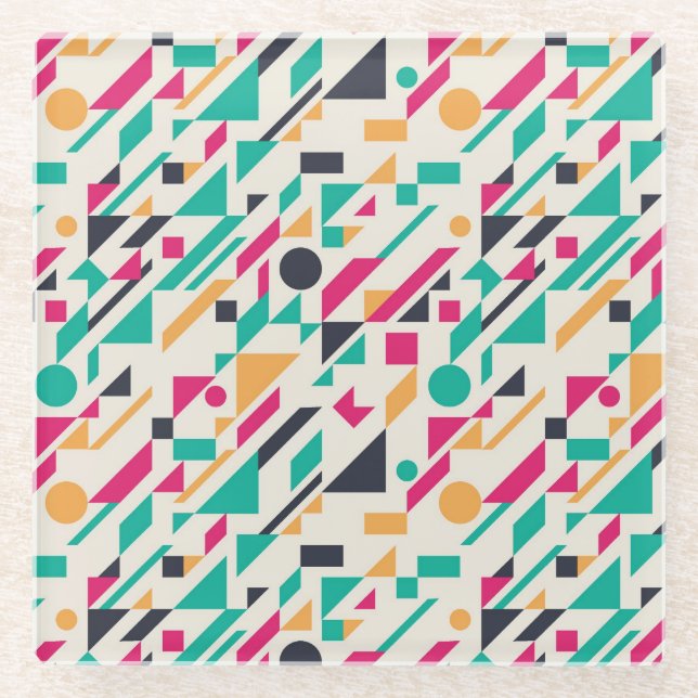 Posavasos De Vidrio Patrón abstracto 3 (Anverso)