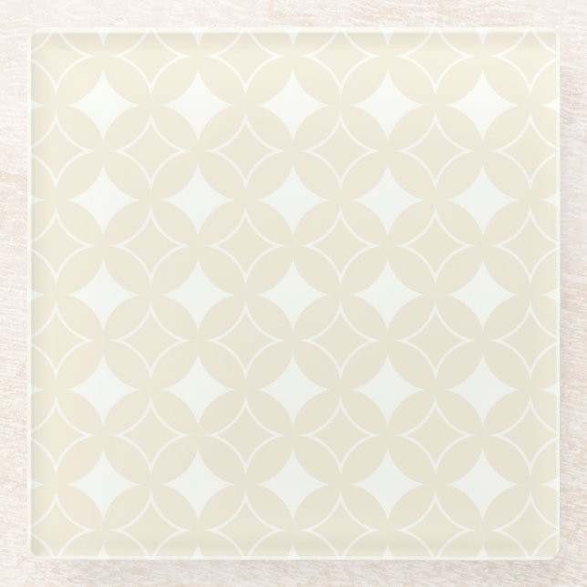 Posavasos De Vidrio Patrón Beige-Shipo (Anverso)