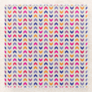 Posavasos De Vidrio Patrón colorido Aztec Chevron