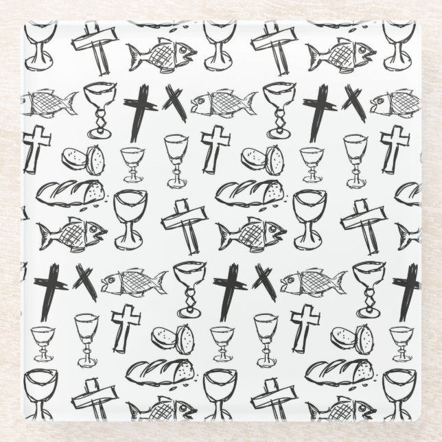 Posavasos De Vidrio Patrón cristiano (Anverso)