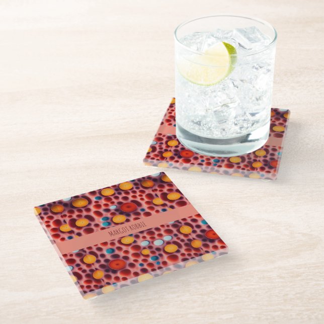 Posavasos De Vidrio Patrón de acuarela de Gin Tonic Soda (Angular)