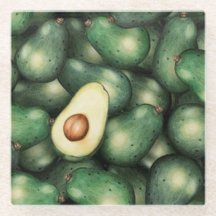 Posavasos De Vidrio Patrón de aguacate