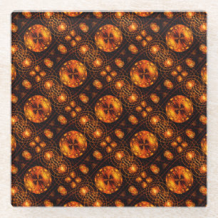 Posavasos De Vidrio Patrón de arte abstracto boho moderno elegante dor