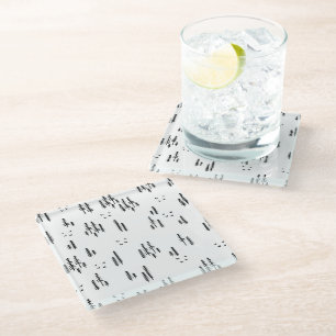 Posavasos De Vidrio Patrón de arte de línea de bosque