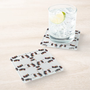 Posavasos De Vidrio Patrón de arte nativo del suroeste