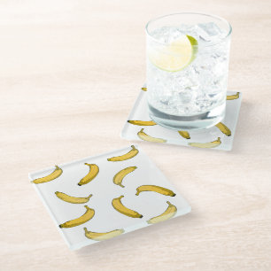 Posavasos De Vidrio Patrón de banana