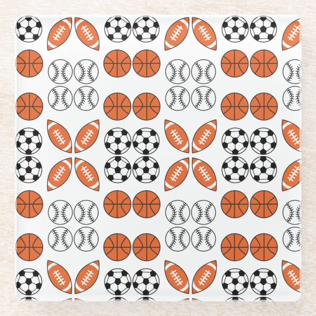 Posavasos De Vidrio Patrón de bola divertida (Anverso)