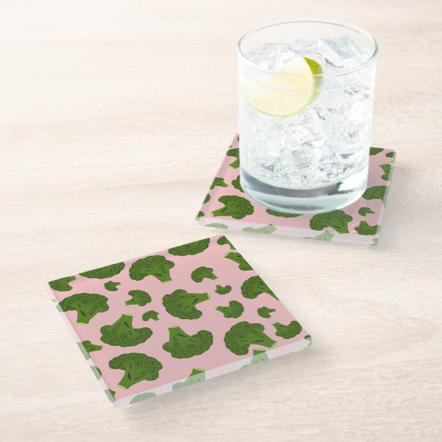 Posavasos De Vidrio Patrón de brócoli (Angular)