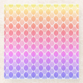 Posavasos De Vidrio Patrón de caídas de arco iris Boho