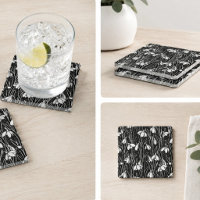 Patrón de campanilla de nieve en negro y blanco