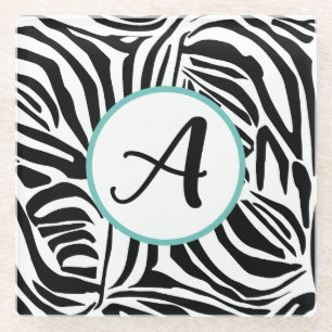 Posavasos De Vidrio Patrón de cebra