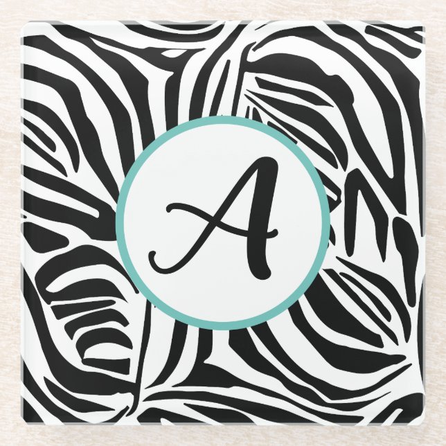 Posavasos De Vidrio Patrón de cebra (Anverso)