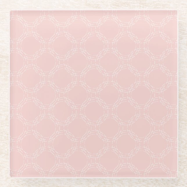 Posavasos De Vidrio Patrón de círculo rosa pastel (Anverso)