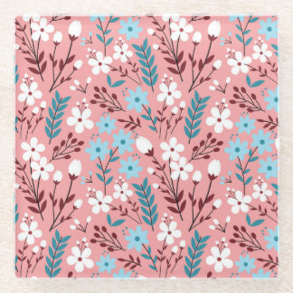 Posavasos De Vidrio Patrón de color rosa pálido sin soldadura.