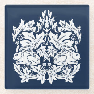 Posavasos De Vidrio Patrón de conejo William Morris Brer