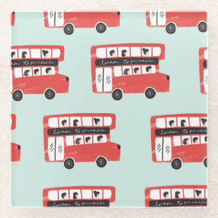 Posavasos De Vidrio Patrón de cosecha de vehículos Red London