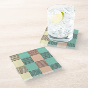 Posavasos De Vidrio Patrón de cuadros escoceses perfecto