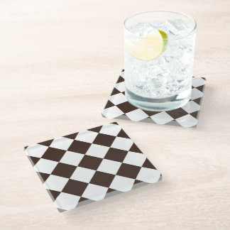 Posavasos De Vidrio Patrón de diamante marrón chocolate