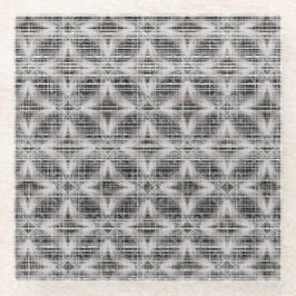 Posavasos De Vidrio Patrón de diamante negro, blanco y gris