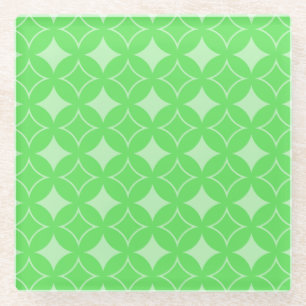 Posavasos De Vidrio Patrón de envío verde limón