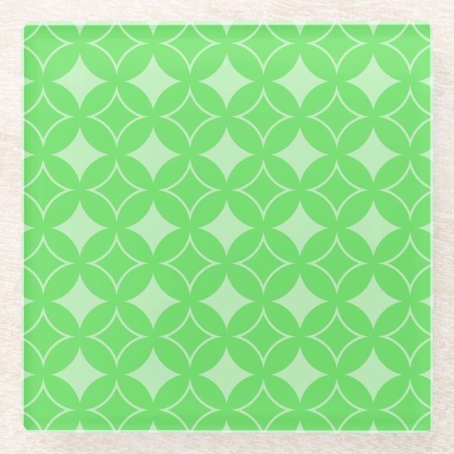 Posavasos De Vidrio Patrón de envío verde limón (Anverso)