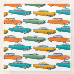 Posavasos De Vidrio Patrón de estilo Retro Car Fifty