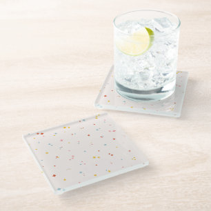 Posavasos De Vidrio Patrón de estrella de Pastel