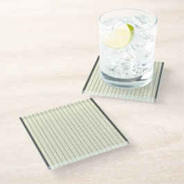 Posavasos De Vidrio Patrón de franja vertical beige negro