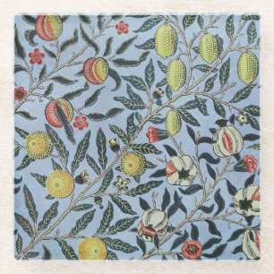 Posavasos De Vidrio Patrón de Frutas de Granada Antiguo de William Mor