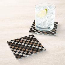 Patrón de Gingham negro negro marrón