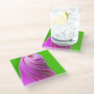 Posavasos De Vidrio Patrón De Giro Floral