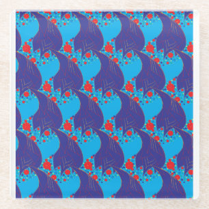 Posavasos De Vidrio Patrón de gotas de arcoiris modernas y abstractas 